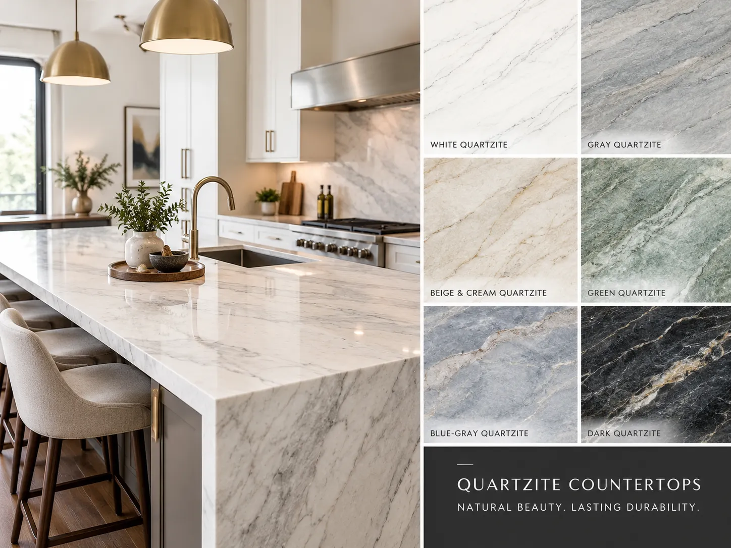 Quartzite Countertop Colors: Popular Options, Styles & How to Choose